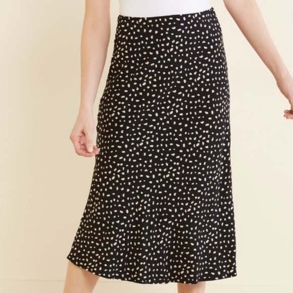 Rails Anya Black/Ivory Spots Midi Skirt Size XS NWOT - Picture 1 of 5